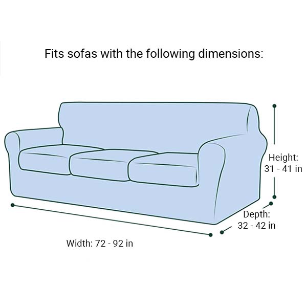 High Stretch Jacquard Sofa Slipcover (Dark Grey, Two Seat Cushions)