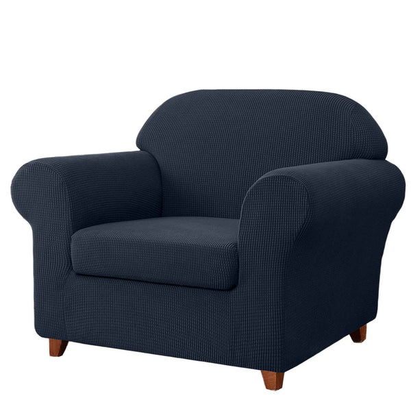 High Stretch Jacquard Armchair Slipcover (Navy)