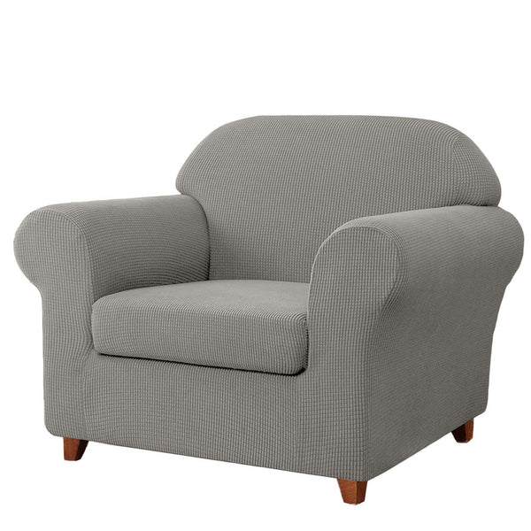 High Stretch Jacquard Armchair Slipcover (Silver Grey)