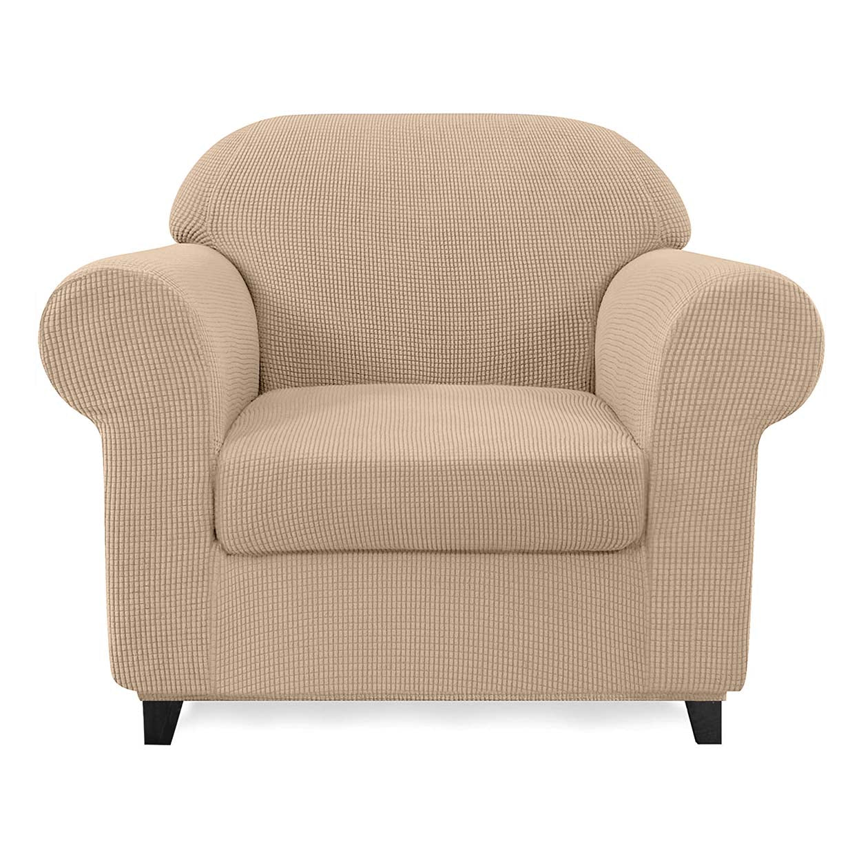 High Stretch Jacquard Armchair Slipcover (Khaki)