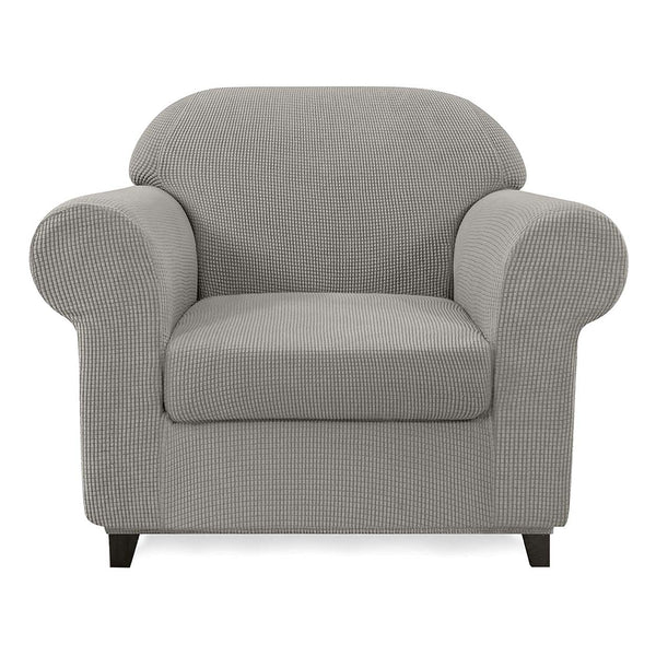 High Stretch Jacquard Armchair Slipcover (Silver Grey)