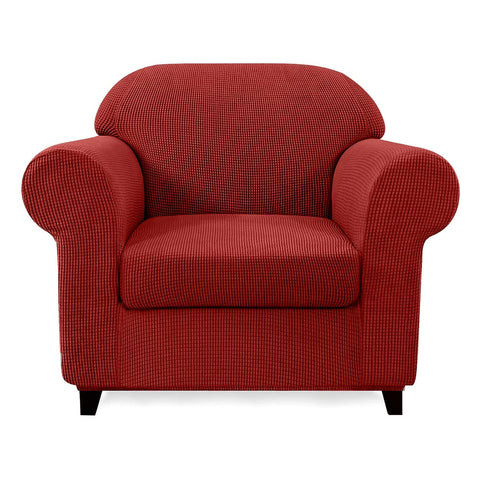 High Stretch Jacquard Armchair Slipcover (Wine)