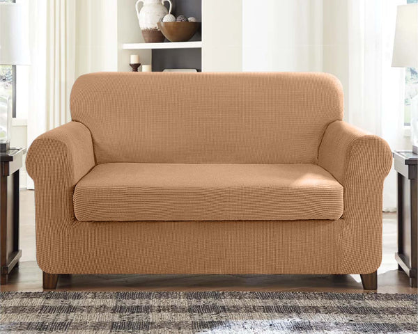 Soft Jacquard Loveseat Slipcover (One Seat Cushion)