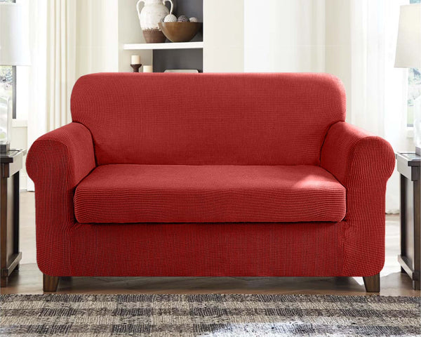 Soft Jacquard Loveseat Slipcover (One Seat Cushion)