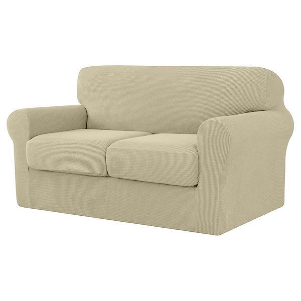 Soft Jacquard Loveseat Slipcover (Two Seat Cushions)