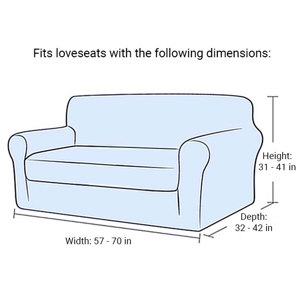 High Stretch Jacquard Loveseat Slipcover (Pea Green, One Seat Cushion)