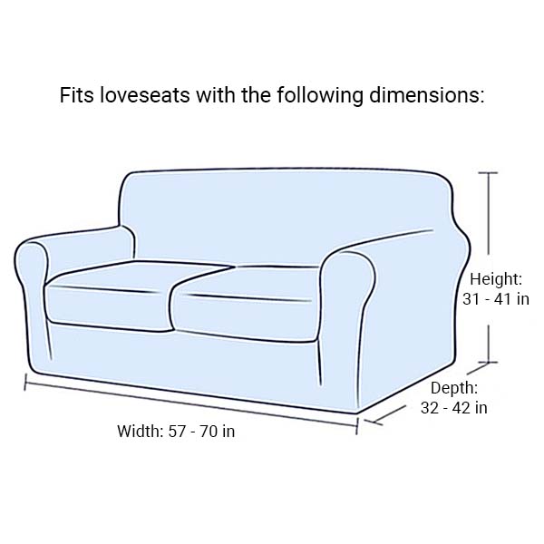 High Stretch Jacquard Loveseat Slipcover (Pea Green, Two Seat Cushions)