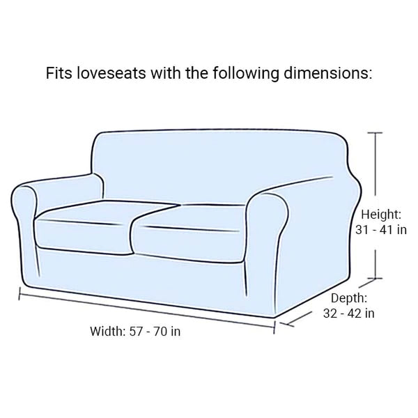 Soft Jacquard Loveseat Slipcover (Two Seat Cushions)