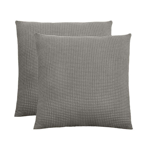 Jacquard Square Throw Pillow Cover 18 in x 18 in (Silver Grey, Set of 2)
