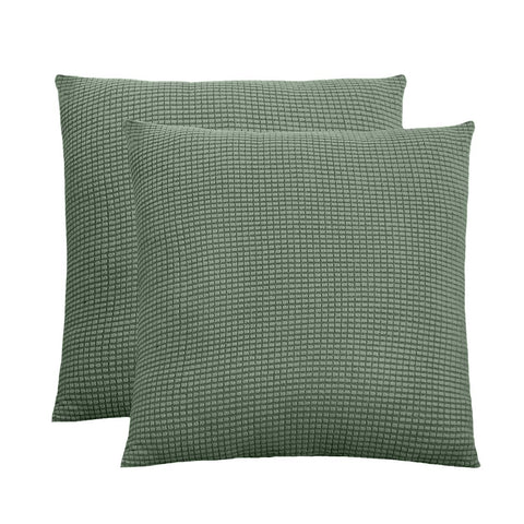 Jacquard Square Throw Pillow Cover 18 in x 18 in (Pea Green, Set of 2)