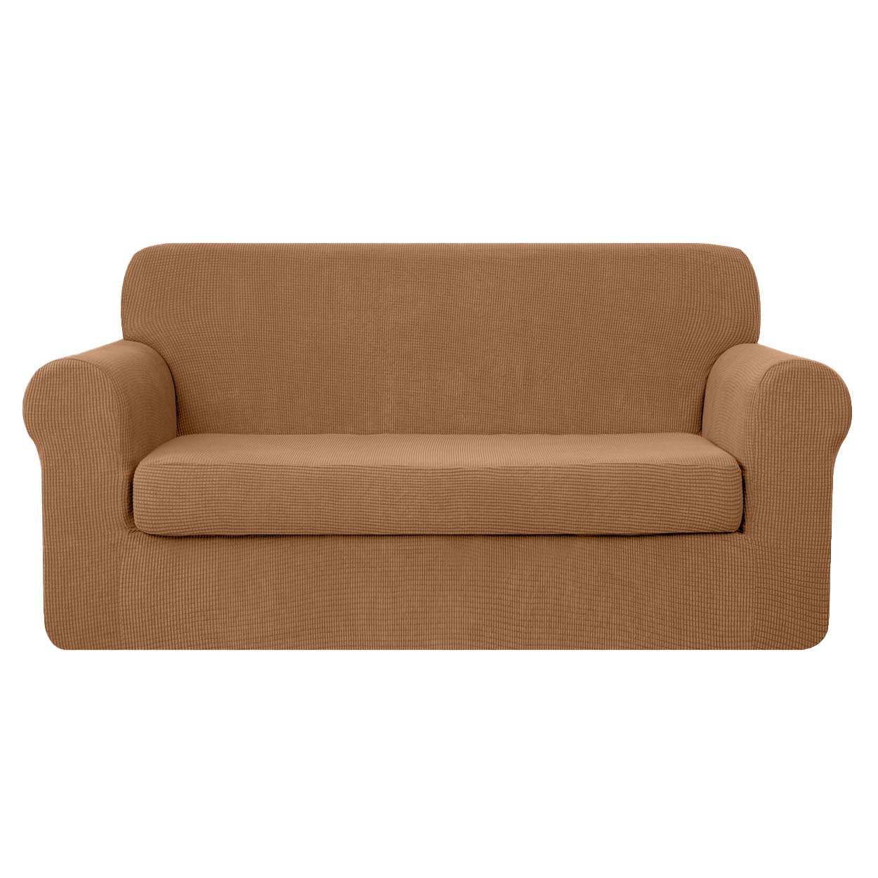 High Stretch Jacquard Sofa Slipcover (Camel, One Seat Cushion)