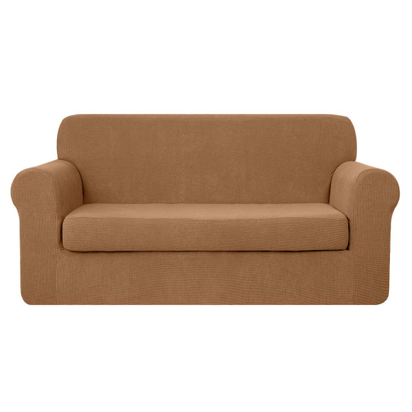 High Stretch Jacquard Sofa Slipcover (Camel, One Seat Cushion)