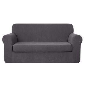 High Stretch Jacquard Sofa Slipcover (Dark Grey, One Seat Cushion)