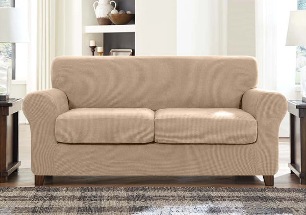 Soft Jacquard Sofa Slipcover (Two Seat Cushions)