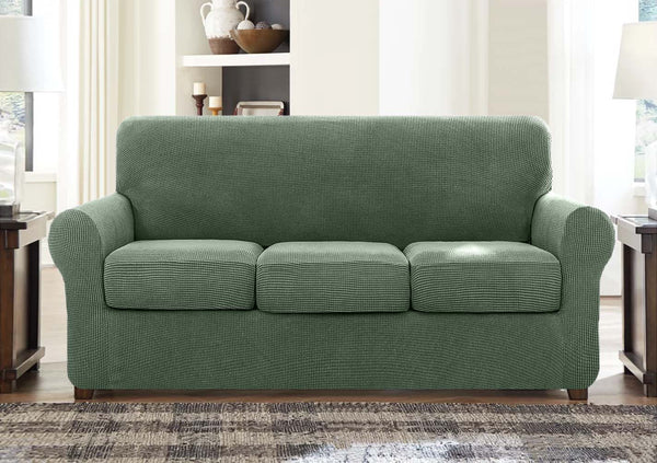 Soft Jacquard Sofa Slipcover (Three Seat Cushions)